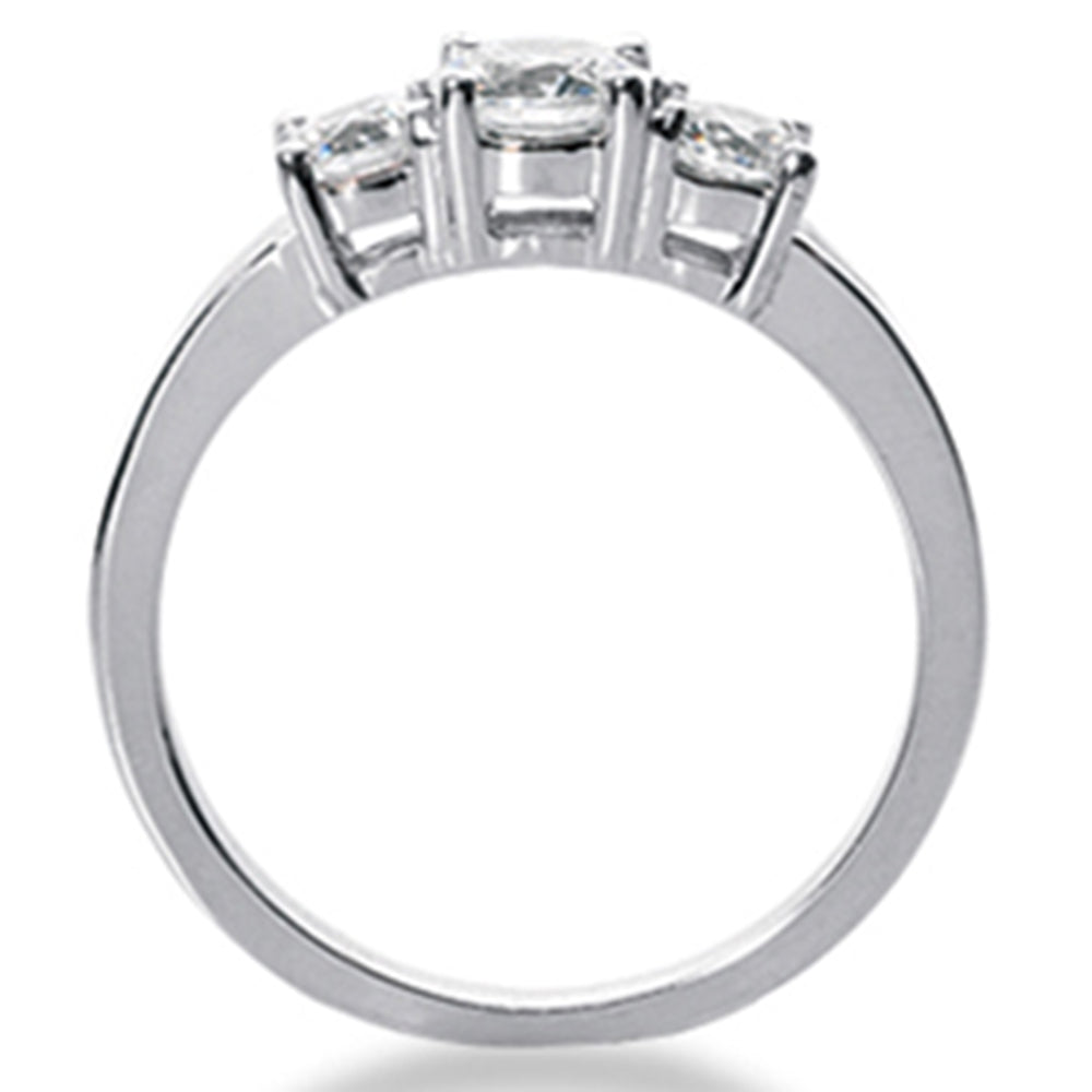 1/2ct Three Stone Diamond Ring 14K White Gold