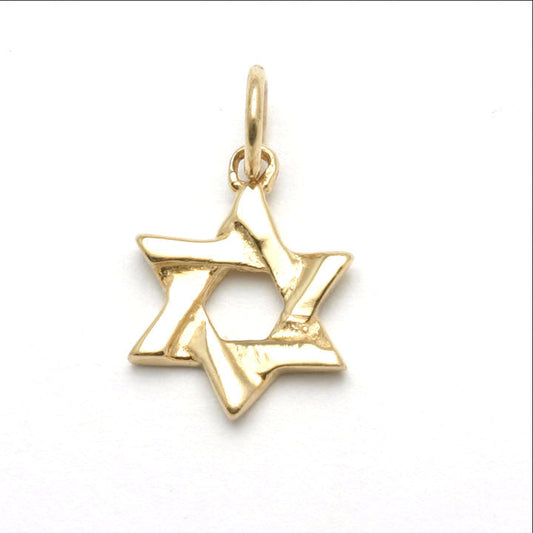 14k Yellow Gold Woven Star of David Pendant Small